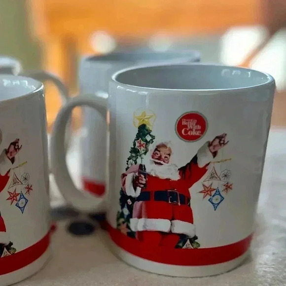 Things Go Better with Coke Santa Mug Coca-Cola Mug set of 4 - Picture 1 of 11